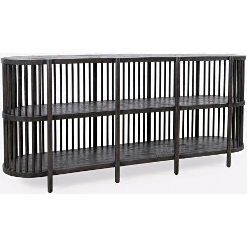 Rhapsody 72" Open Storage Sideboard Cabinet in Black Wash Wood